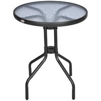 GARTENTISCH, Schwarz, Metall - Ahornfarben/Schwarz, Kunststoff/Metall (60/60/70cm) - Outsunny