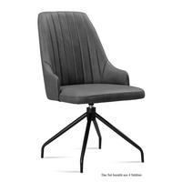 ESSZIMMERSTUHL drehbar (4er-Set) Doreen 52x91x60 Schwarz/Grau - Schwarz/Grau, Kunststoff (60/91/52cm) - 58aufmkessel