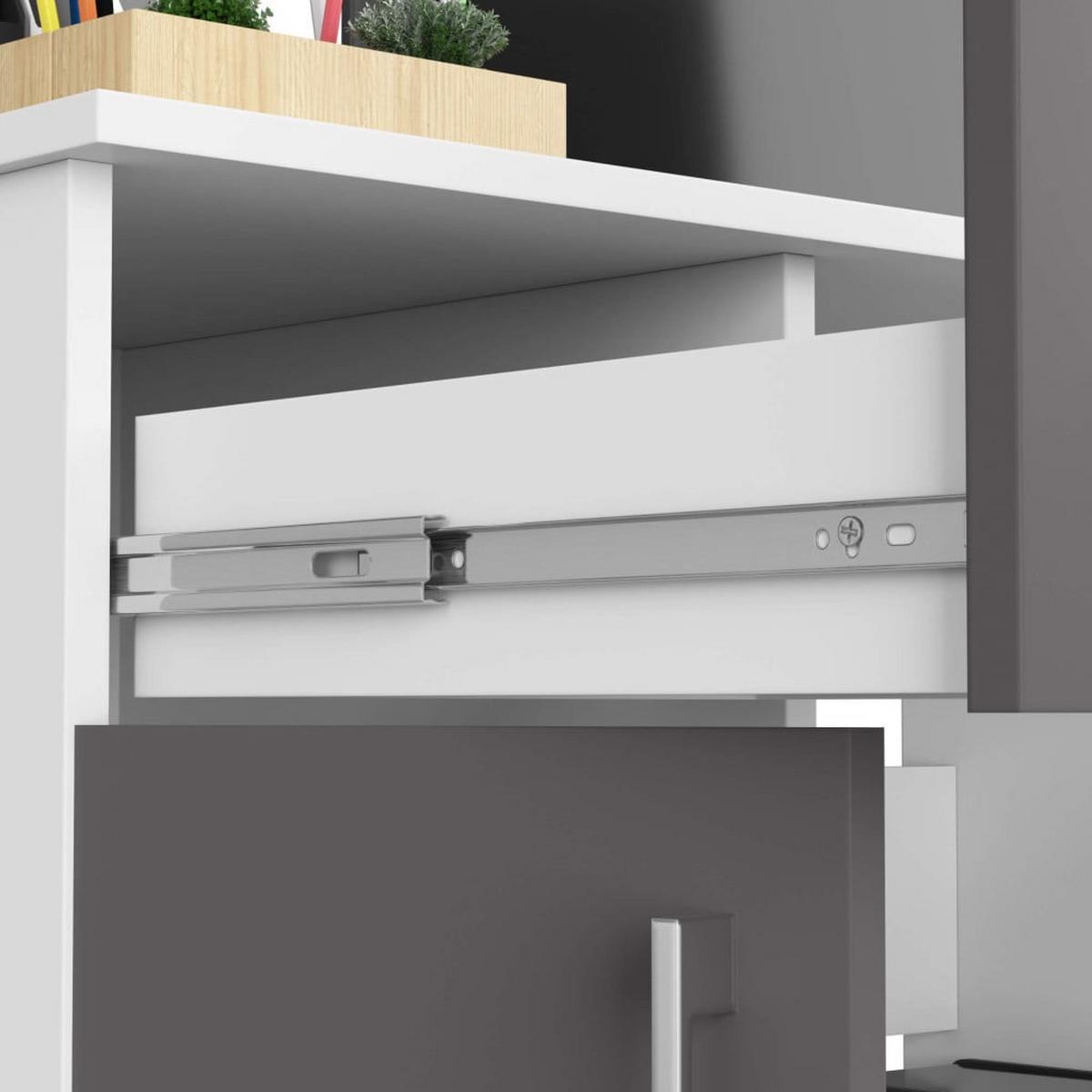 SCHREIBTISCH Weiß, Graphit Grau 74/90/50 - Weiß/Grau, Holzwerkstoff (90/50/74cm) - RAUMHIRSCH FURNITURE