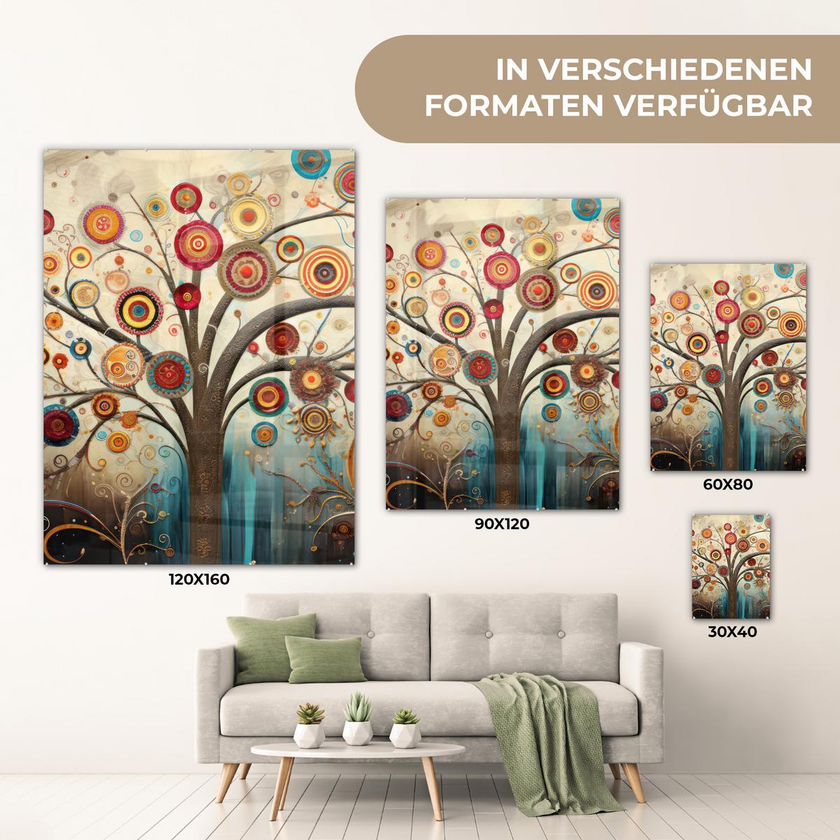 ACRYLGLASBILD Baum - Baum des Lebens - Farbe 60x80 cm - Braun, Glas (60/80cm) - MuchoWow
