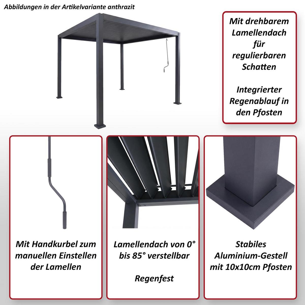 PERGOLA Anthrazit - Anthrazit, Metall (302/235/302cm) - MCW