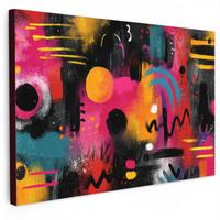 LEINWANDBILD Farbflächen - Formen - Bunt - Abstrakt Deko Schlafzimmer 30x20 cm - Pink, Textil (30/20cm) - MuchoWow