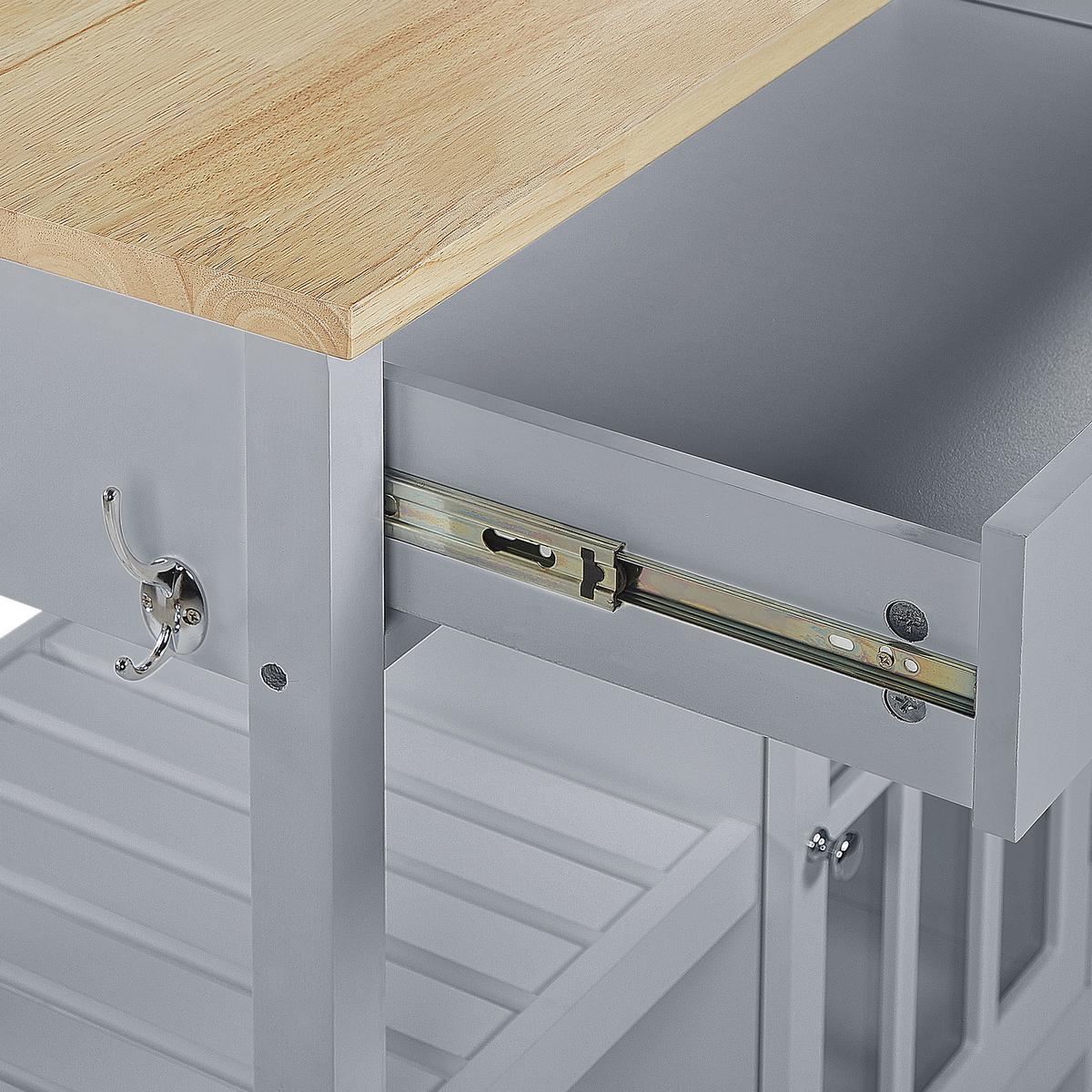 SERVIERWAGEN Grau Genoa - Dunkelgrau/Braun, Holzwerkstoff (80/88/43cm) - Beliani