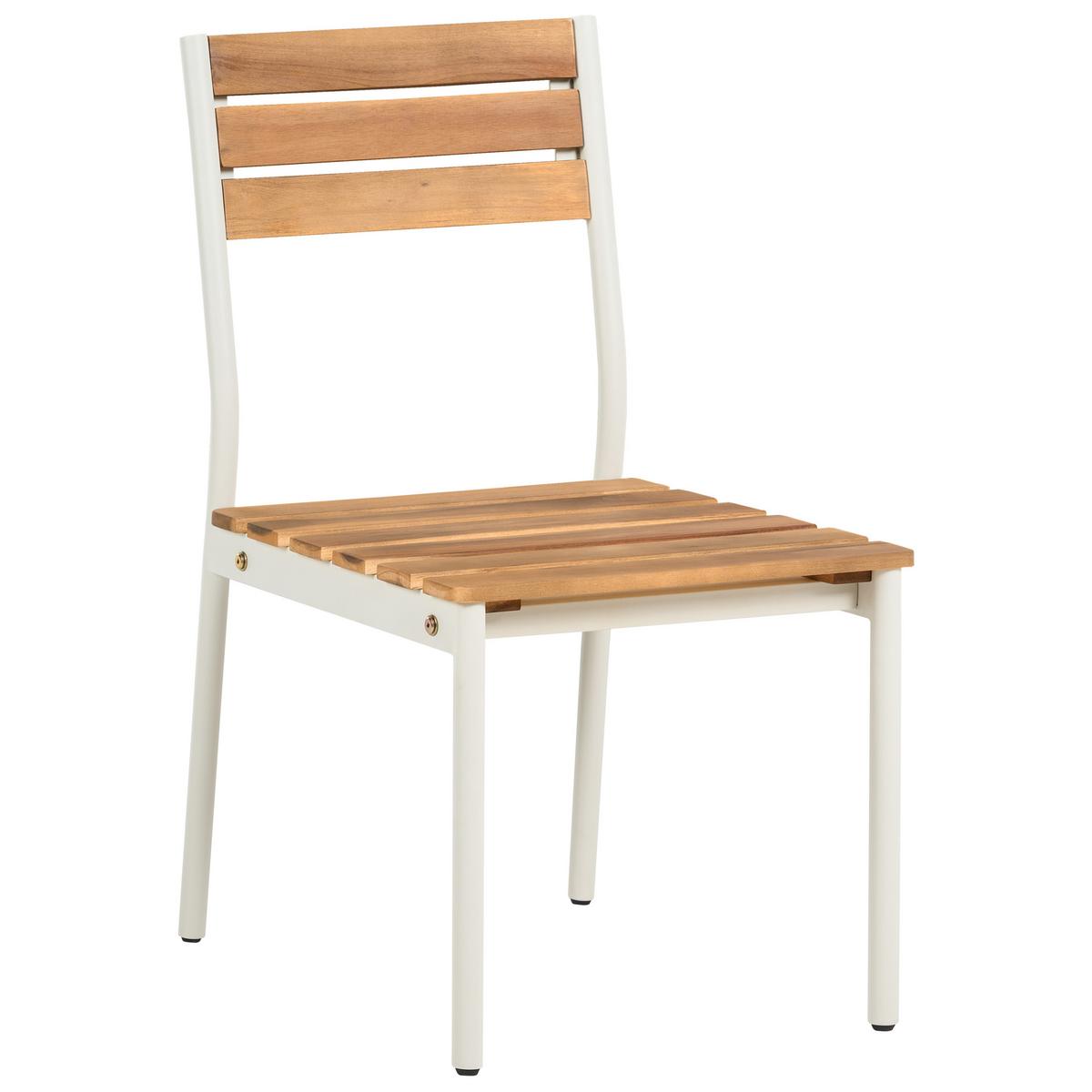 GARTENMÖBEL-SET 4-Sitzer Akazienholz Braun Corricella - Creme, Holz - Beliani