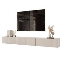 TV-HÄNGESCHRANK ANGEL 300 cm, geriffelte Front, LED-Beleuchtung, Kaschmir - Kaschmir, Holzwerkstoff (300/36/40cm) - Idohome