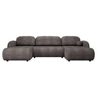 WOHNLANDSCHAFT Dream U - Schwarz/Braun, Holz/Kunststoff (318/88/160cm) - MIRJAN24