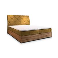 BOXBETT VELLANO 180x200 cm mit Matratze und Topper - Gelb - Gelb, Holz (180/200cm) - MASSENO