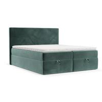 BOXBETT Velma 160/200 cm Türkis im Kronos Stoff - Türkis/Schwarz, Holz/Holzwerkstoff (160/200cm) - AltaBeds