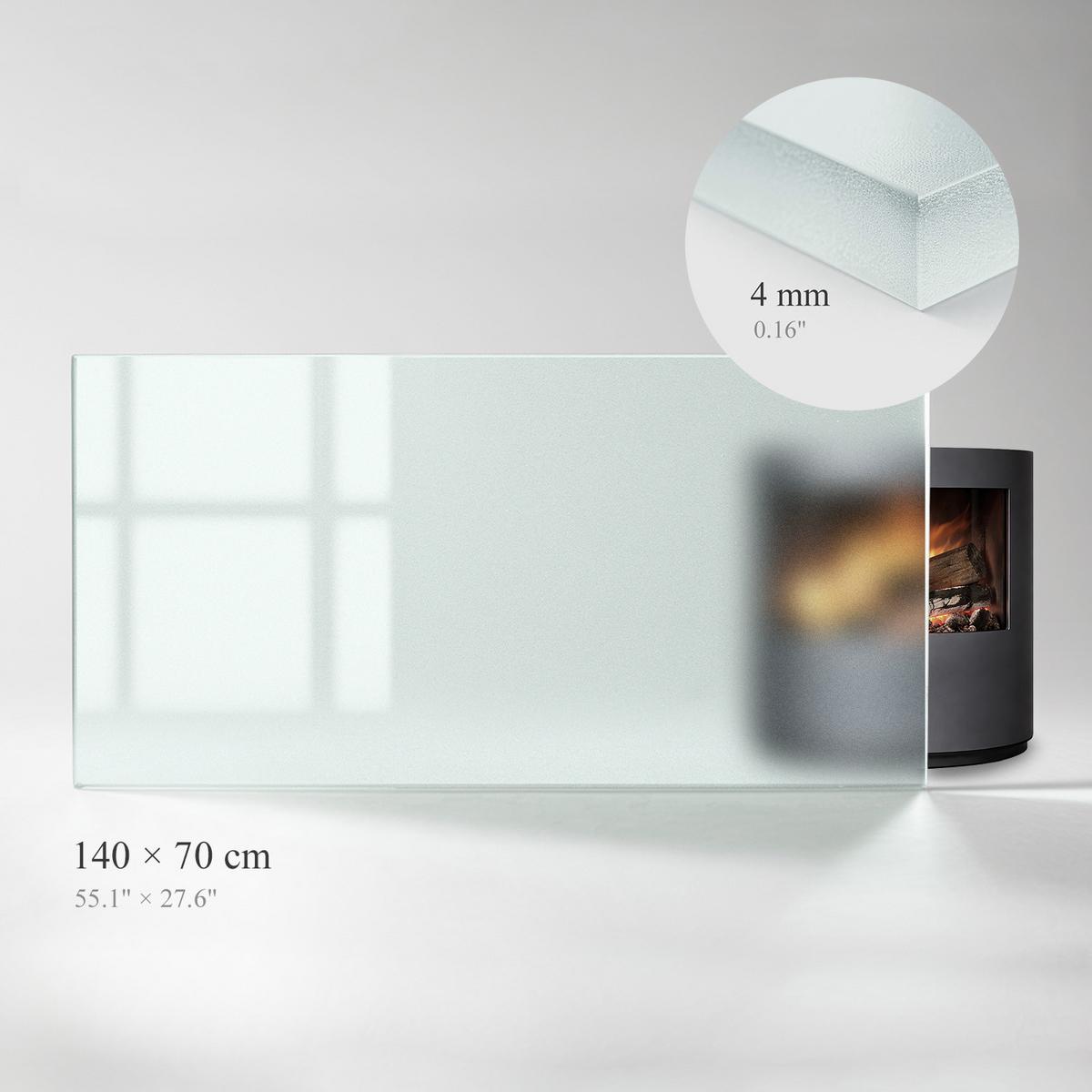 GLASBODENPLATTE für Kaminofen 140x70 cm – Milchglas Optik - Transparent, Glas (140/50/0.4cm) - TULUP
