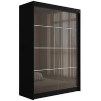 KLEIDERSCHRANK PEKA III - 150 cm - Schwarz|Grau - Schwarz/Grau, Holzwerkstoff (150/215/61cm) - ALTDECOR