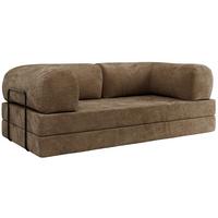 3-SITZER SOFA ORSETTO - Hellbraun Schenille glatt - Hellbraun/Schwarz, Textil/Metall (200/70/100cm) - MKS