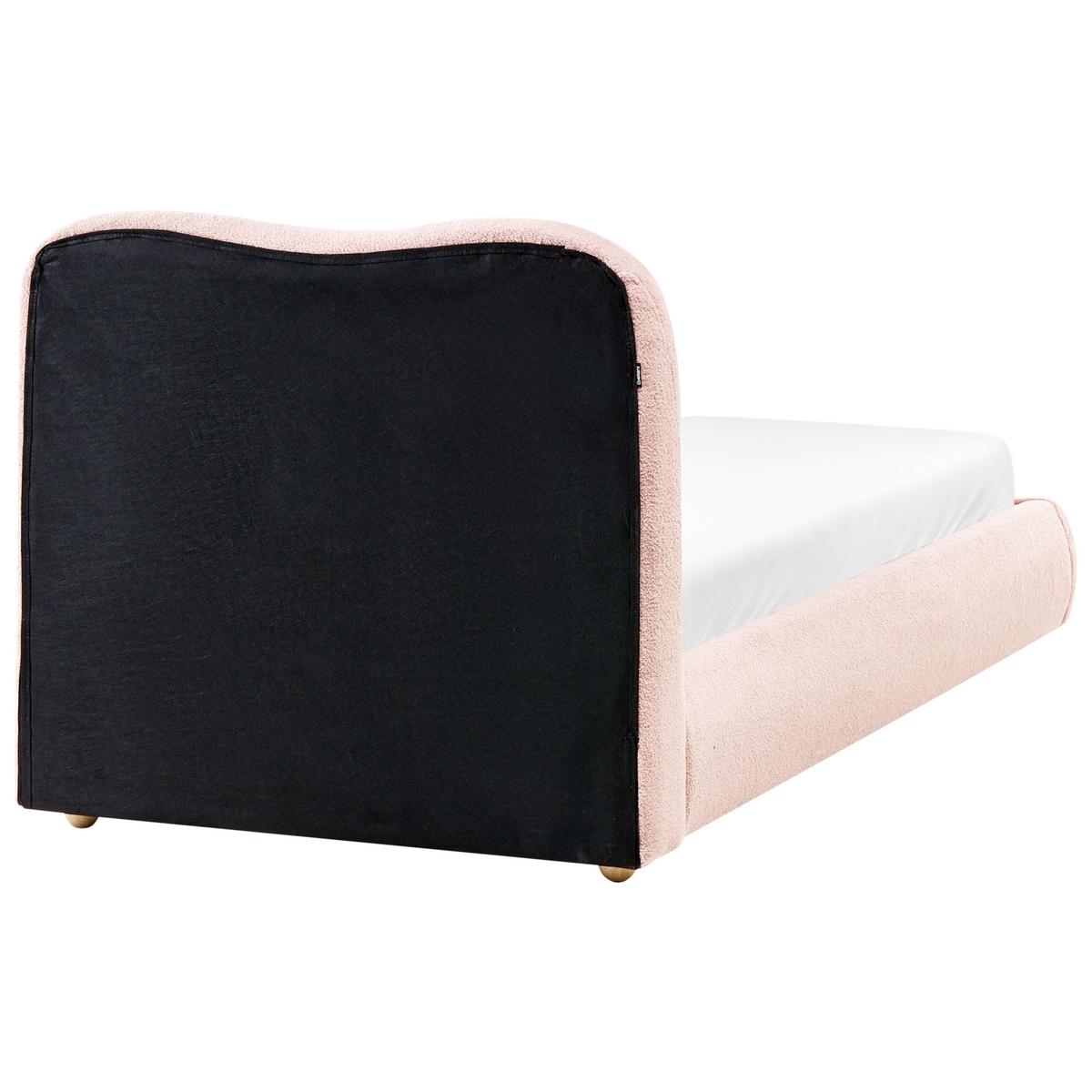 BETT mit Stauraum 90/200 cm Rosa Blagnac - Pink/Braun, Textil (90/200cm) - Beliani