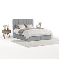 POLSTERBETT Vienna mit Stauraum 200/200 cm Grau im Alta Stoff - Schwarz/Grau, Holz/Holzwerkstoff (200/200cm) - AltaBeds
