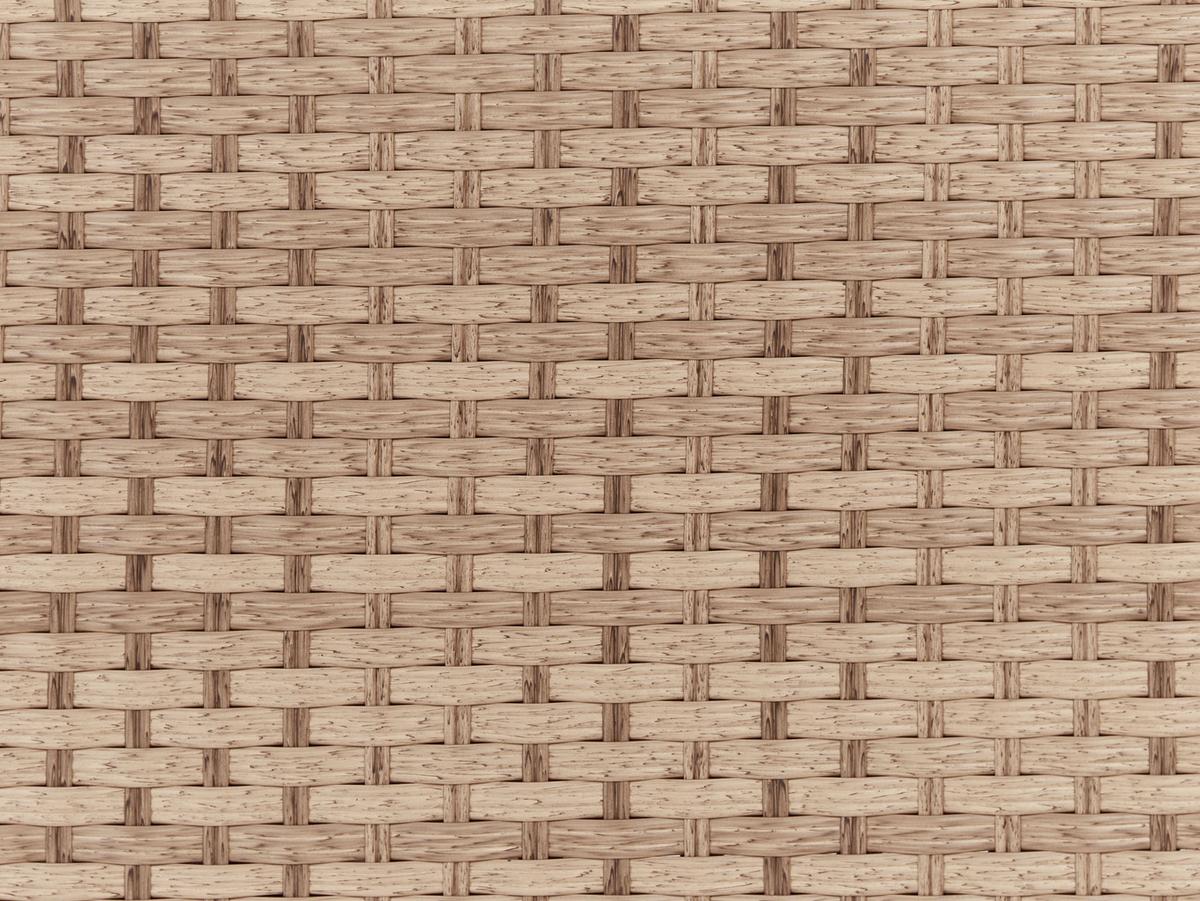 LOUNGE-SET 4-Sitzer Naturfarben Sano - Weiß/Naturfarben, Kunststoff - Beliani