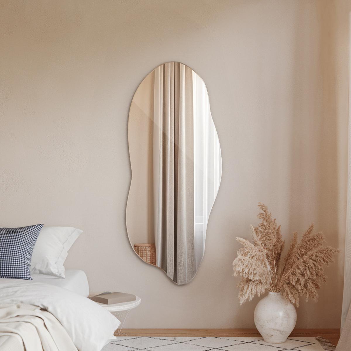 SPIEGEL 35x80 cm Asymmetrisch - Transparent, Glas (35/80/0.4cm) - Wallfluent