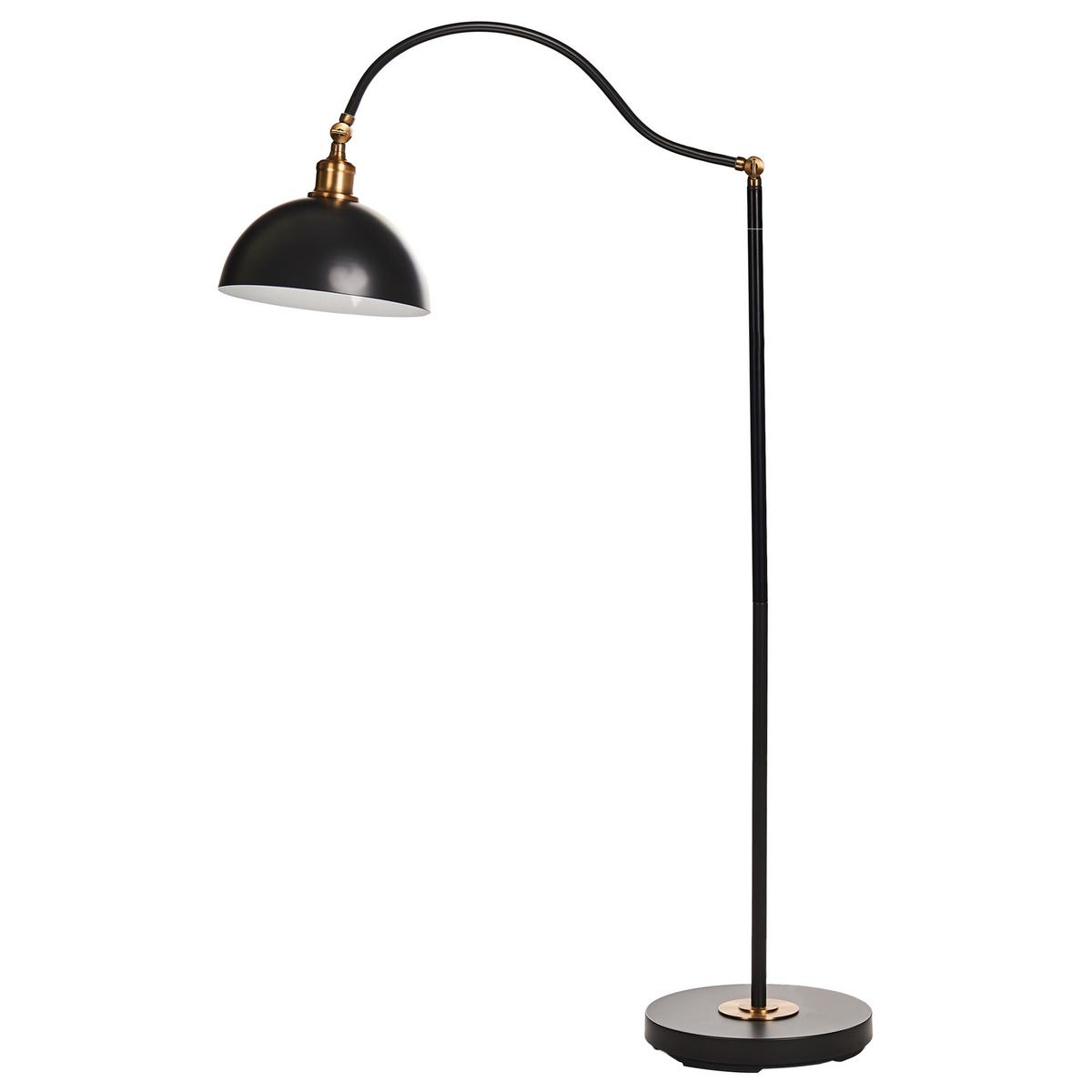 STEHLAMPE Schwarz/Weiß/Gold Lennon - Goldfarben/Schwarz, Metall (38/28/145cm) - Beliani