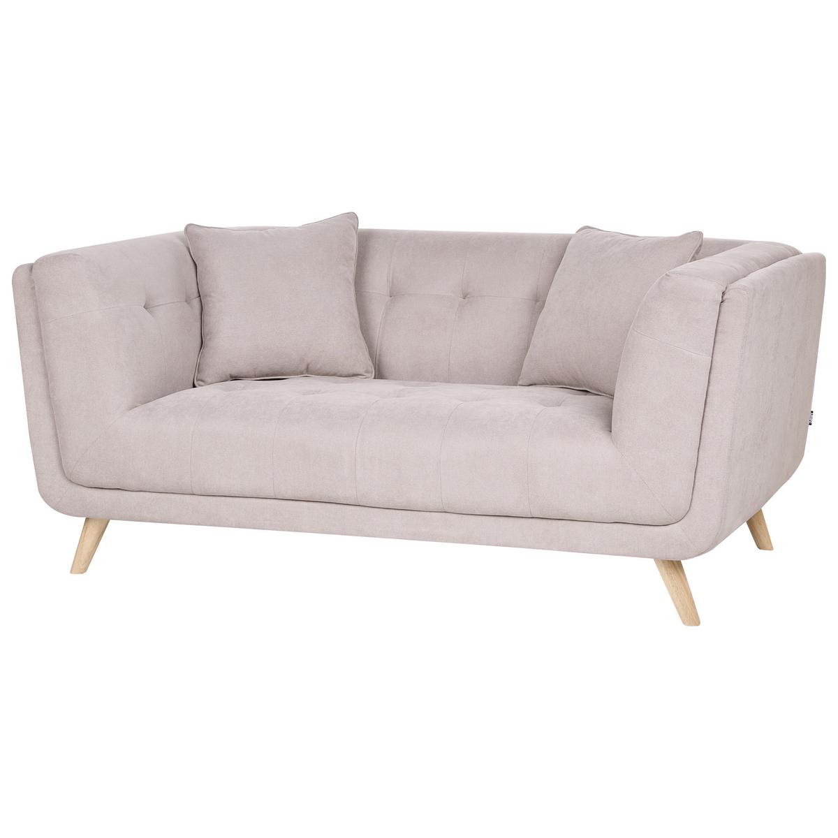 2-SITZER-SOFA Stoff Taupe Habo - Hellbraun, Textil (176/78/72cm) - Beliani