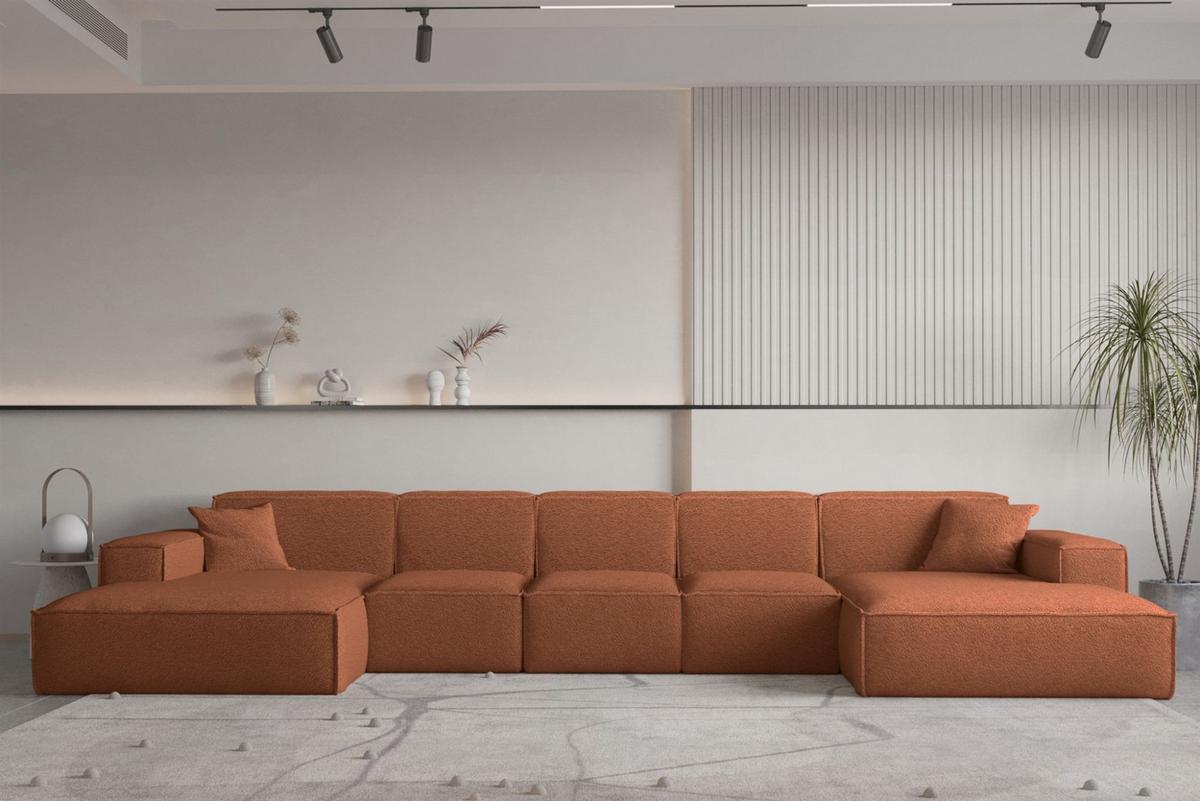 WOHNLANDSCHAFT Celes Premium Xl Bukla - Kupferfarben, Holzwerkstoff/Textil (462/73/165cm) - Fun Möbel