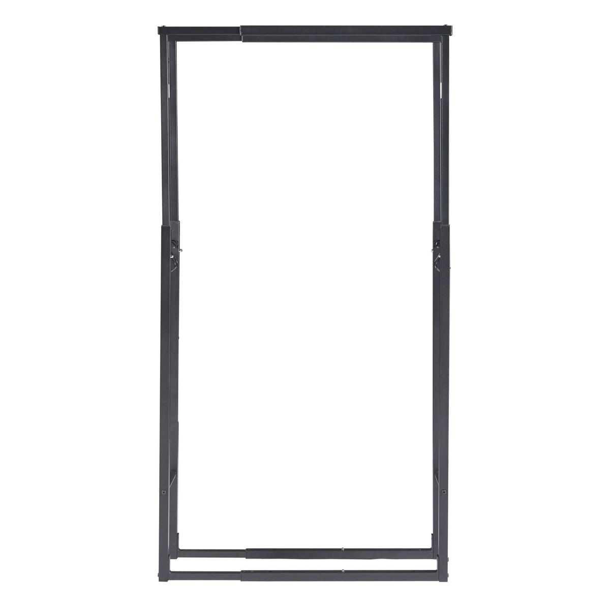 KAMINHOLZREGAL Kasan - Schwarz, Metall (65/150/25cm) - [en.casa]