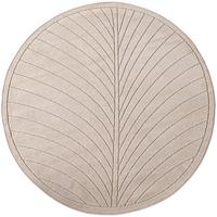 TEPPICH Outdoor, Fußbodenheizung-geeignet, mit Blattmotiv, aus Polypropylen, ENGADIN in Beige, Ø 120 cm - Beige, Textil (120/120cm) - KADIMA DESIGN