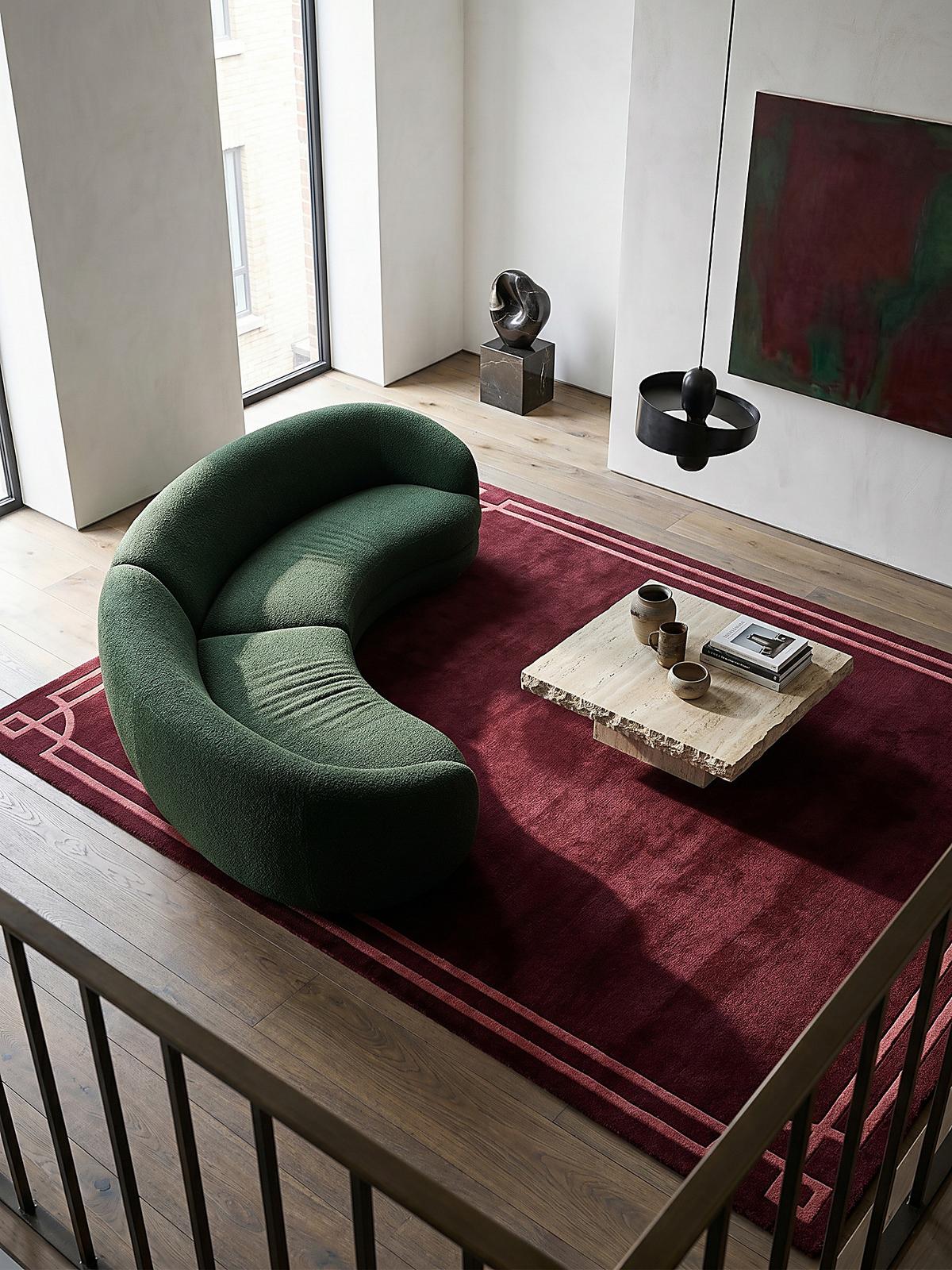 WOLLTEPPICH GLEN, mit Bordüre, Rot, 120 x 170 cm - Rot, Textil (170/120cm) - KADIMA DESIGN