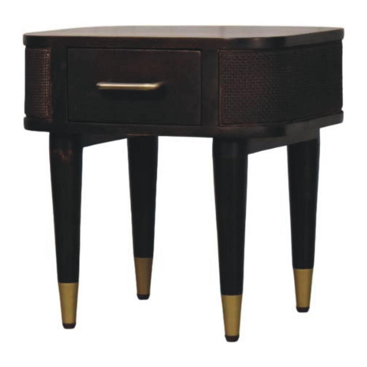NACHTTISCH mit Samt-Mokka-Finish, 1 Schublade, T-Bar-Griffe, dunkelbraun - Dunkelbraun, Holz (45/46/35cm) - Artisan Furniture
