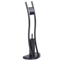 TOILETTENPAPIERHALTER mit Bürste Metall Schwarz Soacha - Schwarz, Metall (33/92/18cm) - Beliani