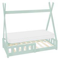 KINDERBETT Tipi mit Matratze 70x140 cm Mint - Mintgrün, Holz (70/140cm) - ML-DESIGN