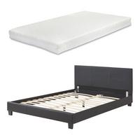 POLSTERBETT Albacete mit Matratze - Schwarz, Textil (140/200cm) - Corium