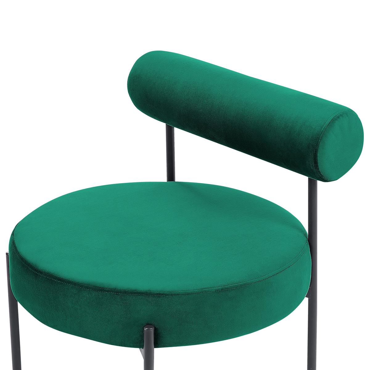 SESSEL Samtstoff Grün/Schwarz Alpha - Grün, Textil/Metall (60/66/60cm) - Beliani