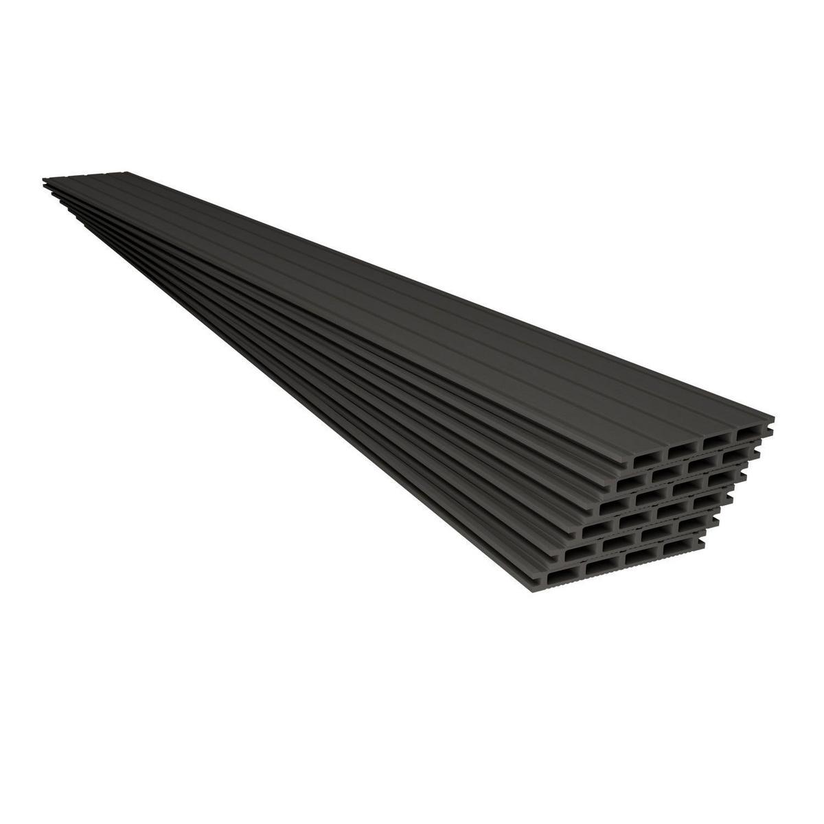TERRASSENDIELEN WPC Grau 2 m² - Grau, Kunststoff (220/14.6/2.5cm) - Juskys