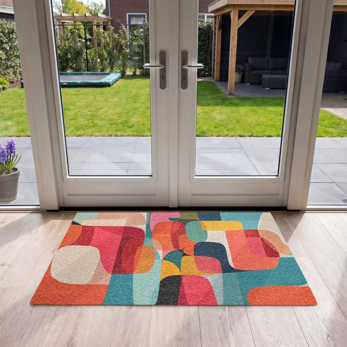 FUSSMATTE Formen - Bunt - Abstrakt - Flugzeuge Sauberlaufmatte 120x80 cm - Multicolor, Kunststoff (120/0.4cm) - MuchoWow