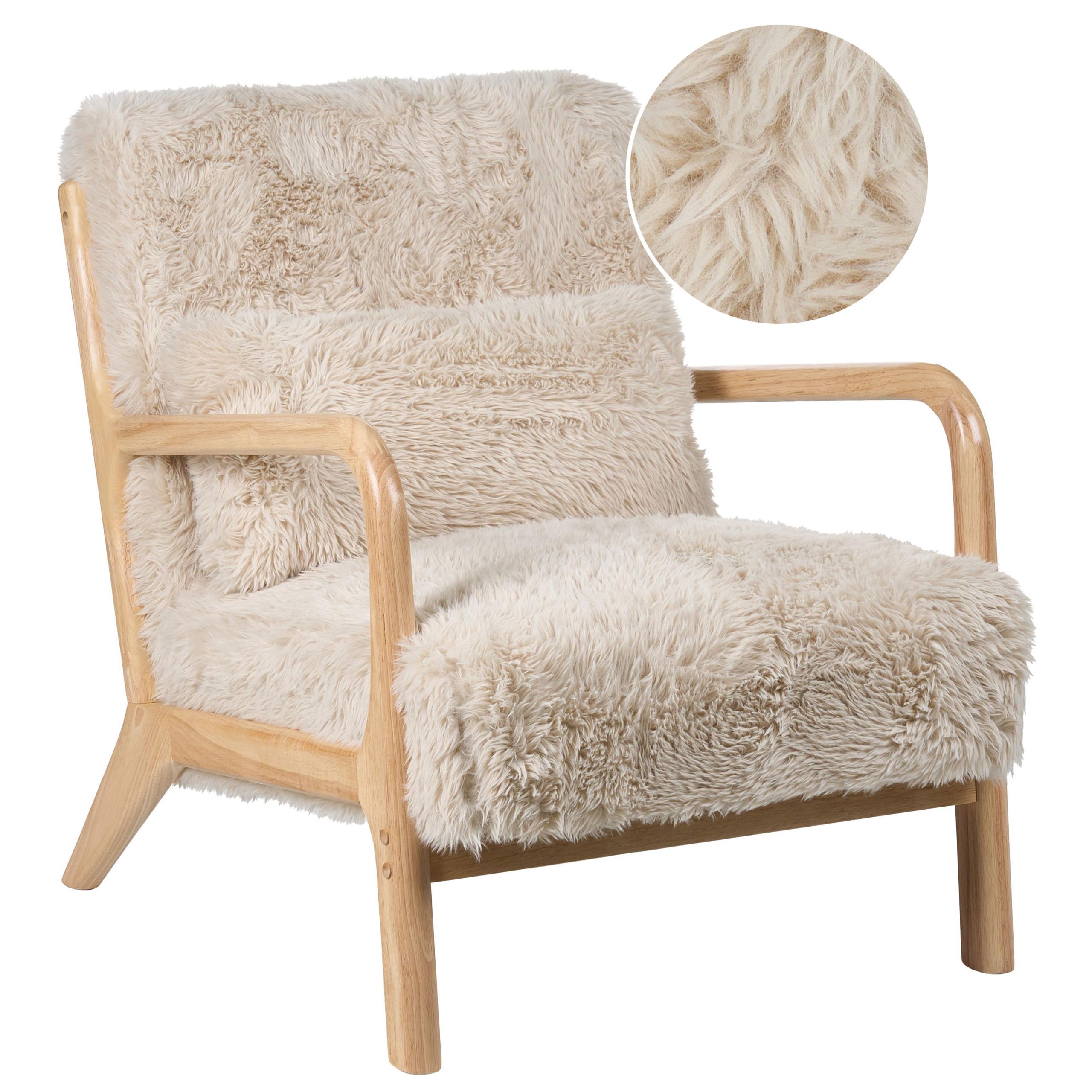 SESSEL Hellbeige Skovde - Beige/Braun, Kunststoff (65/78/80cm) - Beliani