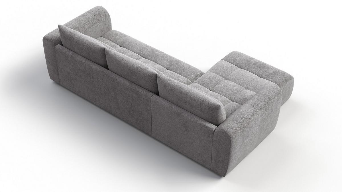 ECKSOFA SORENO 4-Sitzer, platingrau - Schwarz/Grau, Holz/Textil (293/171cm) - Wozimo