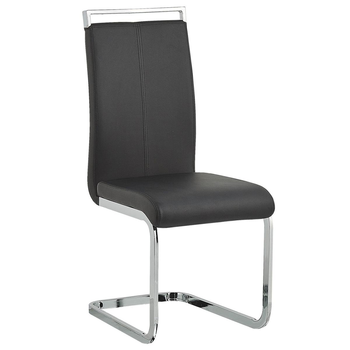 ESSZIMMERSTUHL 2er-Set Kunstleder Schwarz Greedin - Schwarz, Textil/Metall (42/99/50cm) - Beliani