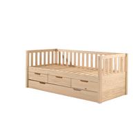 AUSZIEHBETT Karena 211x86x98 aus Massivholz in natur - Kieferfarben, Holz (90/200cm) - 58aufmkessel
