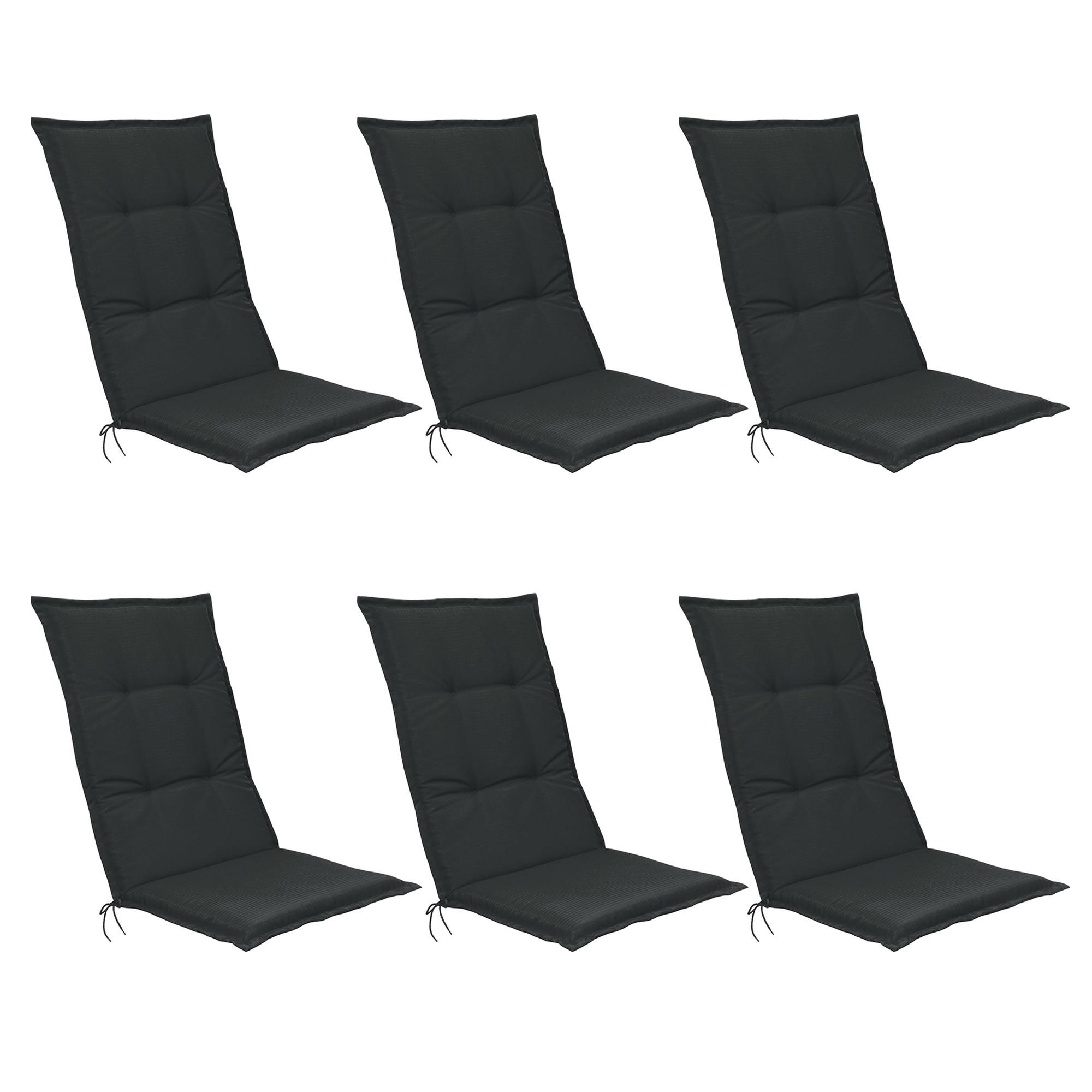 HOCHLEHNERAUFLAGE Base HL 120/50/6cm Graphitgrau 6tlg - Graphitfarben, Textil (50/6/120cm) - Beautissu 