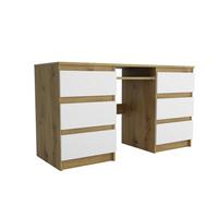 SCHREIBTISCH ANGULO 130x50x75 cm Bürotisch Computertisch, Eiche Artisan - Eiche Artisan, Holzwerkstoff (50/130/75cm) - MASSENO