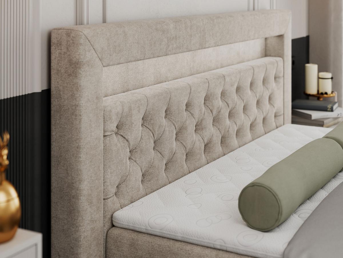 BOXBETT GOLD-9 LED 200/200 Beige Struktur - H4 - Beige, Holz/Textil (200/200cm) - MKS