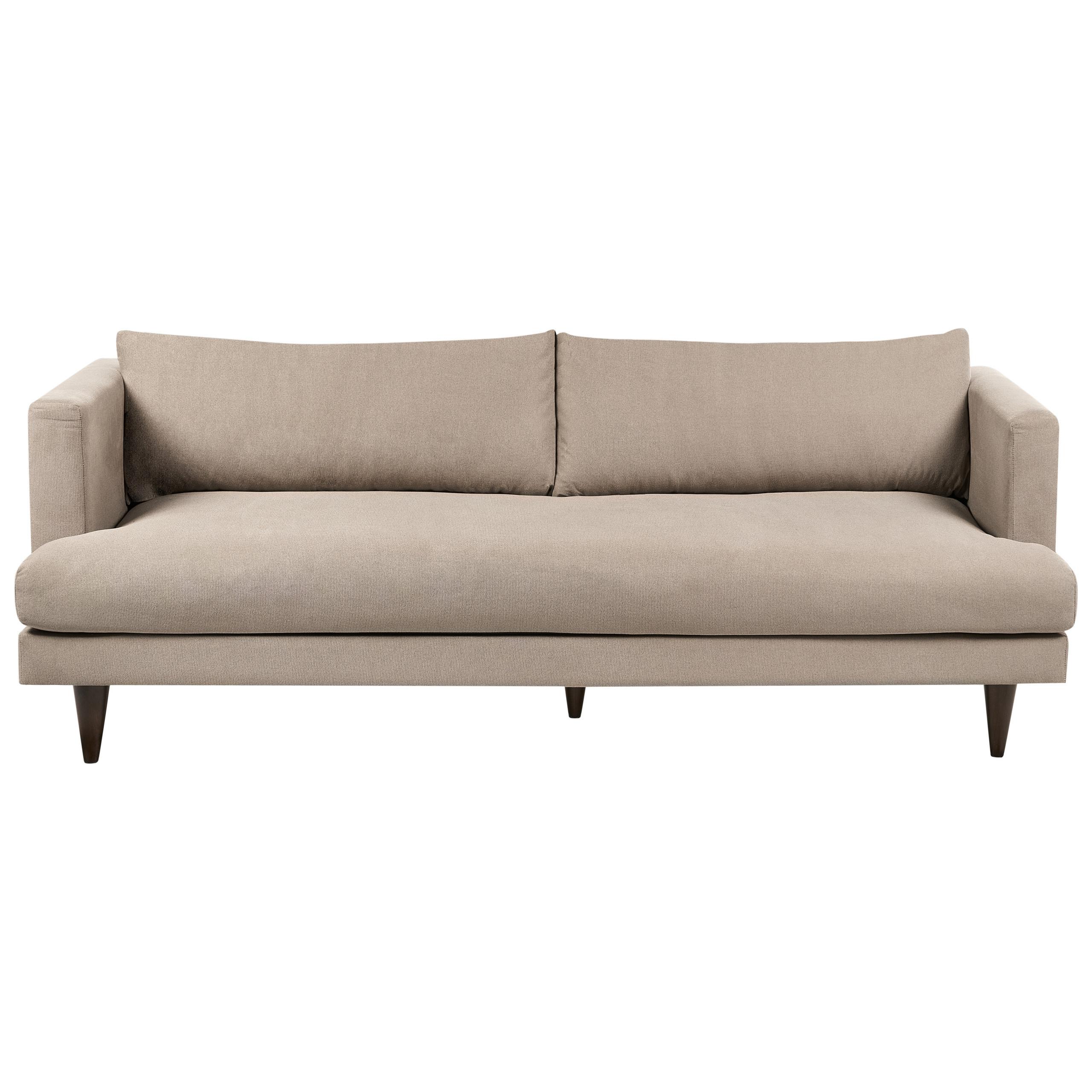 3-SITZER-SOFA Stoff Hellbraun Jarpen - Hellbraun, Textil (214/72/93cm) - Beliani