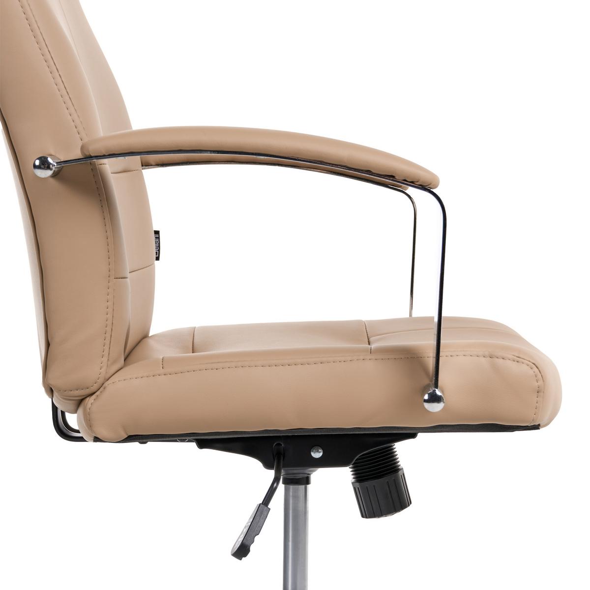 CHEFSESSEL Sandbeige Winner - Beige/Silberfarben, Kunststoff (60/112/60cm) - Beliani
