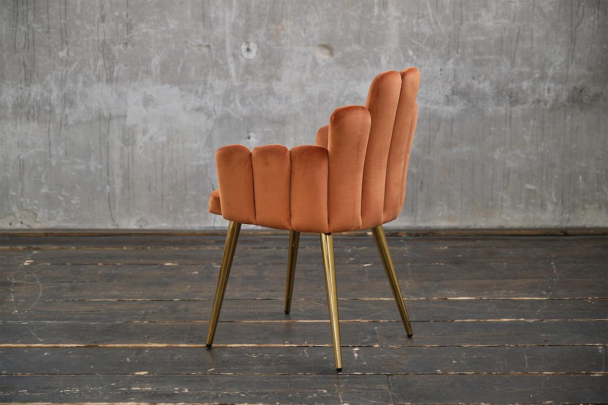 ESSZIMMERSTUHL FREJA Kupfer Velvet (1er-Set) - Kupferfarben, Textil (59/86/55cm) - KAWOLA