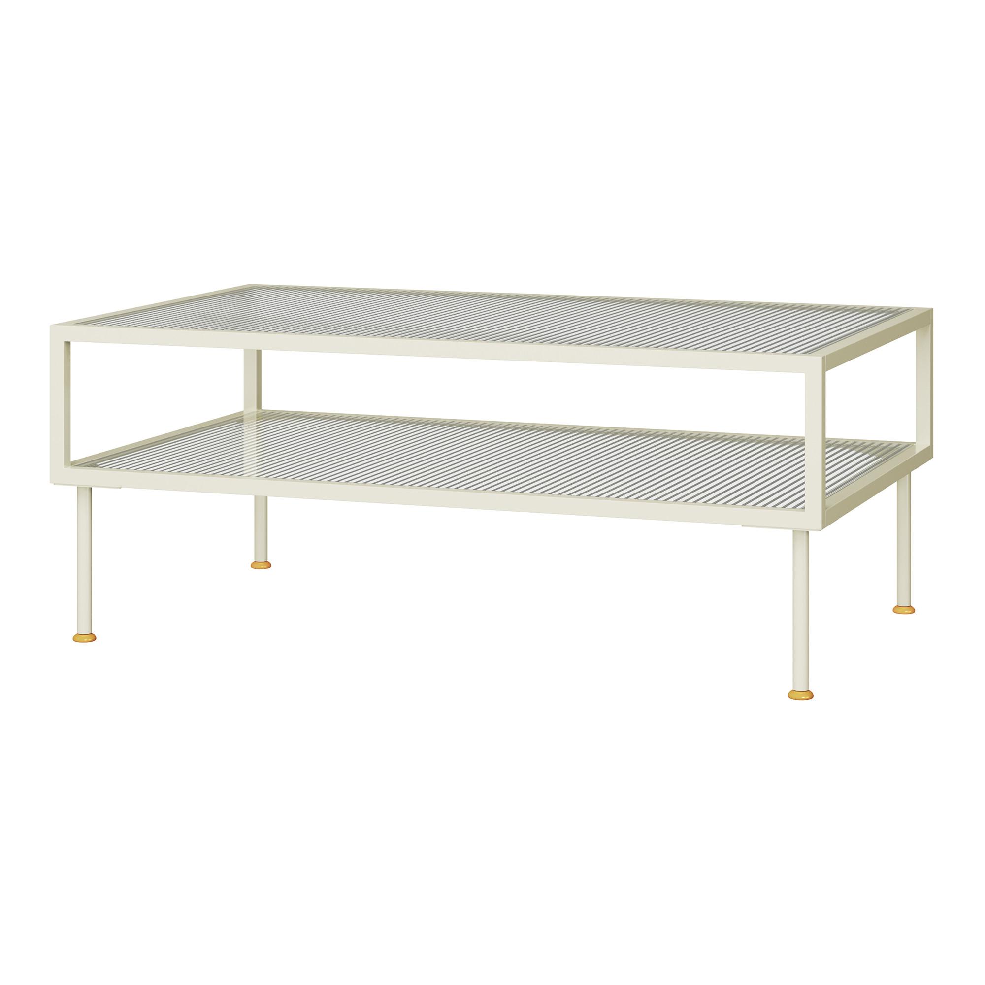 COUCHTISCH Lindau 100/50/46 cm - Creme, Glas/Metall (50/100/46cm) - [en.casa]
