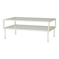 COUCHTISCH Lindau 100/50/46 cm - Creme, Glas/Metall (50/100/46cm) - [en.casa]