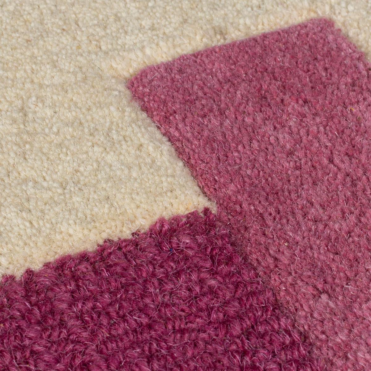 WOLLTEPPICH WENSUM, geometrisch, Rosa-Gelb, 200 x 290 cm - Rosa, Textil (290/200cm) - KADIMA DESIGN