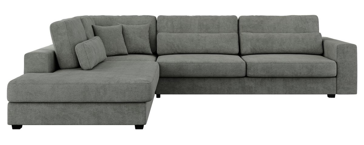 ECKSOFA Savona Grau Strukture - links - Schwarz/Grau, Kunststoff/Textil (316/249cm) - MKS