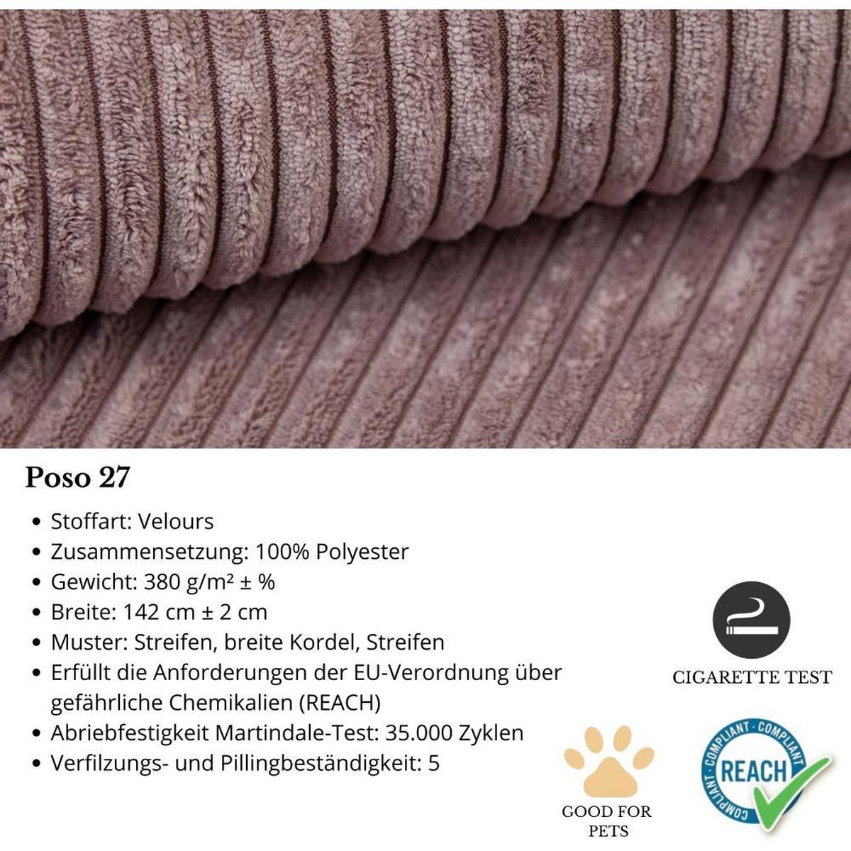 ECKSCHLAFSOFA Benny rosa links - Schwarz/Rosa, Kunststoff/Textil (271/185cm) - Beautysofa