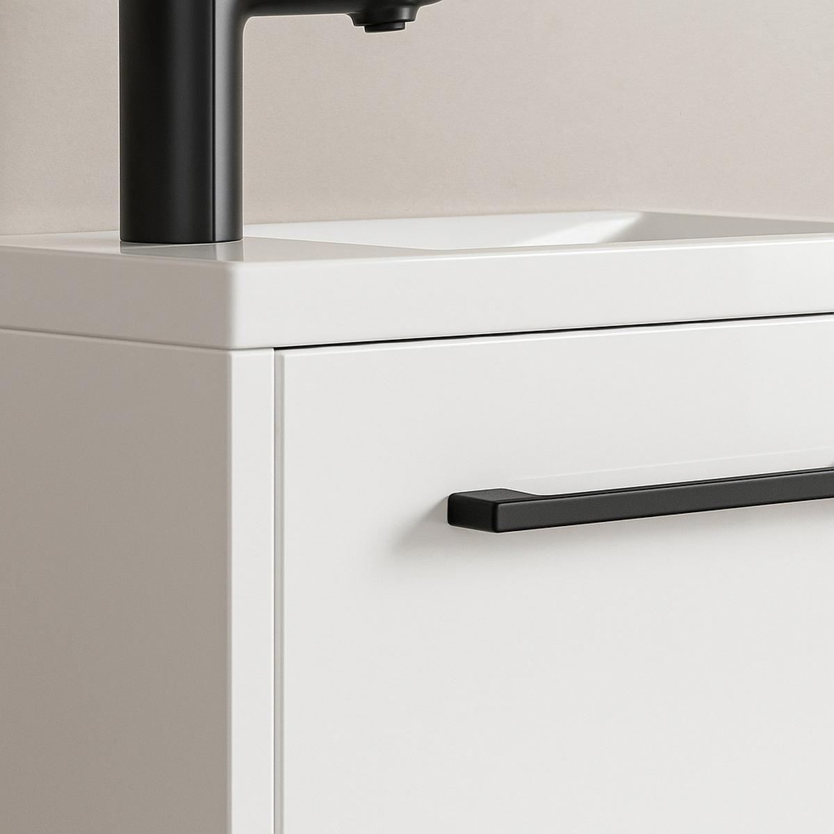 GÄSTE-WC-MÖBELSET Florence 2 Teile Weiß Hochglanz - 40 x 22 x 50 cm - Weiß, Holz (40/50/22cm) - Badplaats