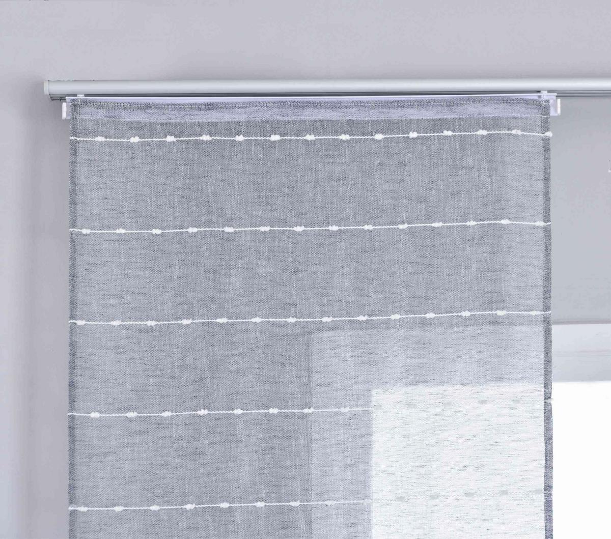 SCHIEBEVORHANG »Kassel« HxB 245x60 cm Grau - Grau, Textil (60/245cm) - Gardinenbox
