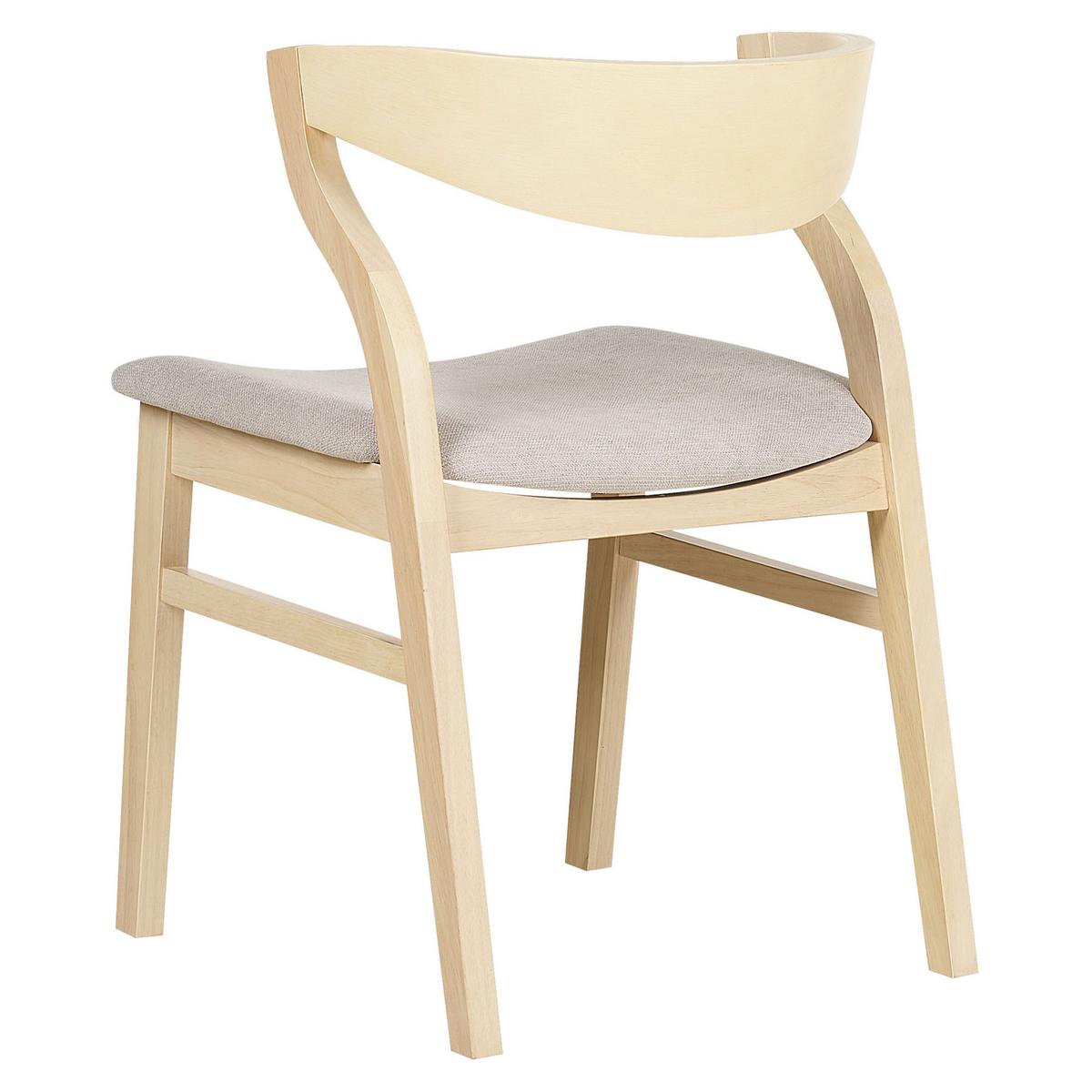 ESSZIMMERSTUHL 2er-Set heller Holzfarbton/beige Maroa - Hellbraun/Beige, Textil (51/72/46cm) - Beliani